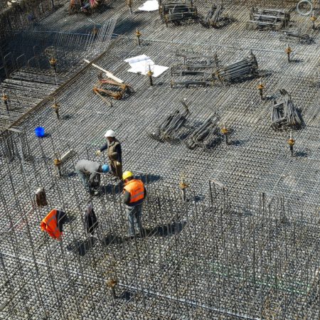 Workers at a construction site.